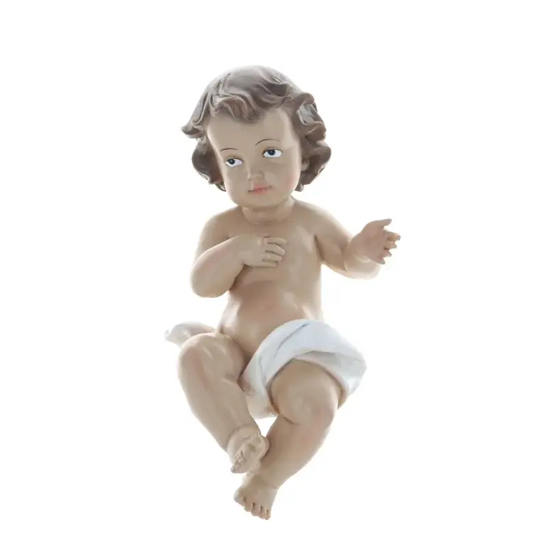 Statue de l'enfant Jésus en résine colorée 21cm