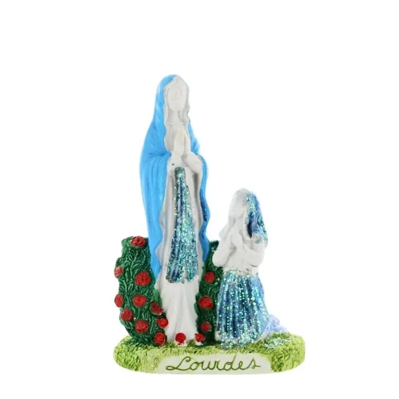 Statue Hygromètre Apparition de Lourdes pailletée 14cm