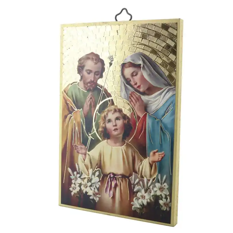 Cadre de la Sainte Famille avec effet mosaïque15 x 10 cm