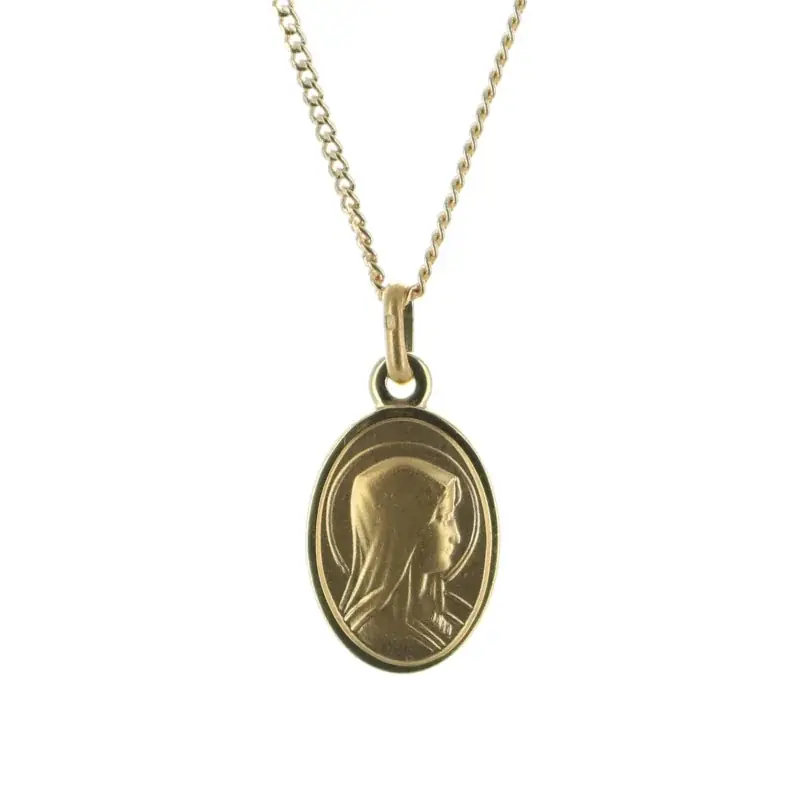 Parure en plaqué or avec médaille double face 17mm