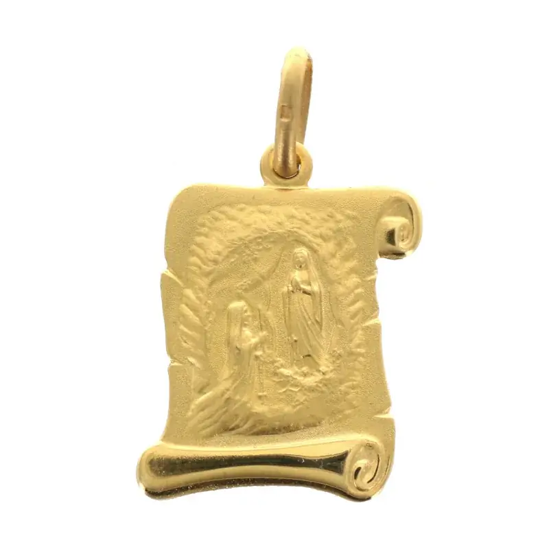 Médaille parchemin en plaqué or 16 mm