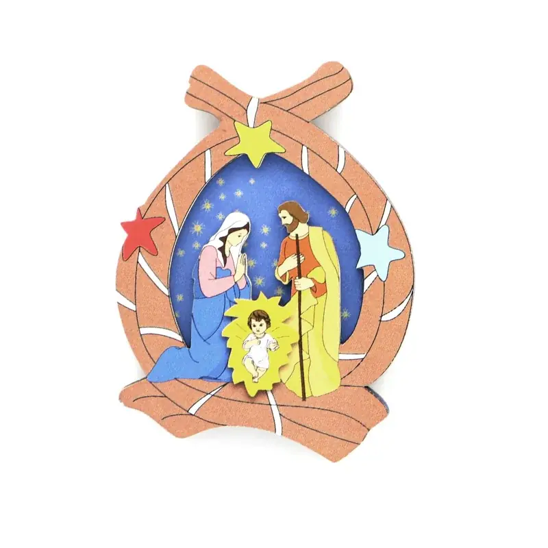 Magnet de Noël illustré avec la Sainte Famille