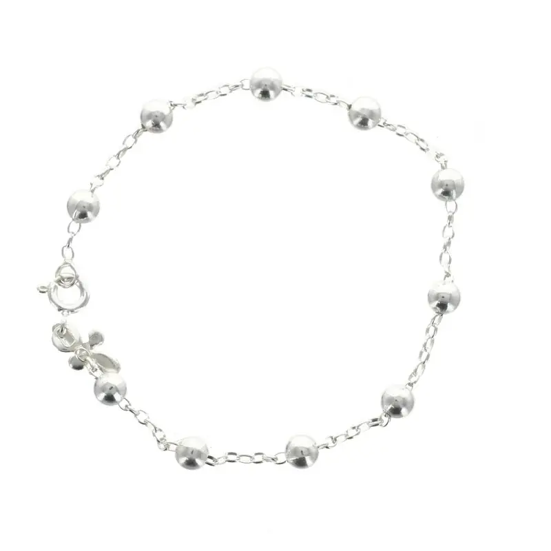 Bracelet dizainier en argent avec croix 18 cm