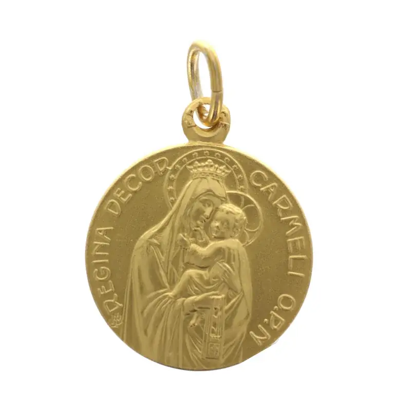 Médaille Scapulaire en laiton doré 18 mm