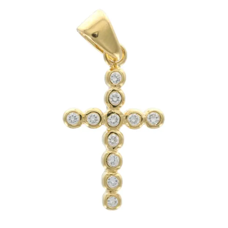 Croix en plaqué or 22 mm