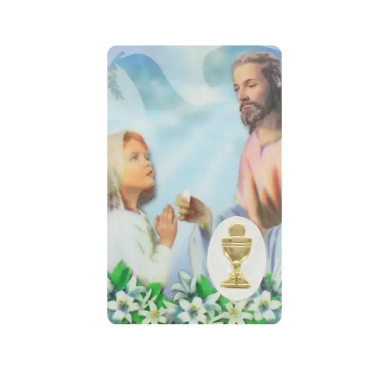 Carte de prière de communion fille
