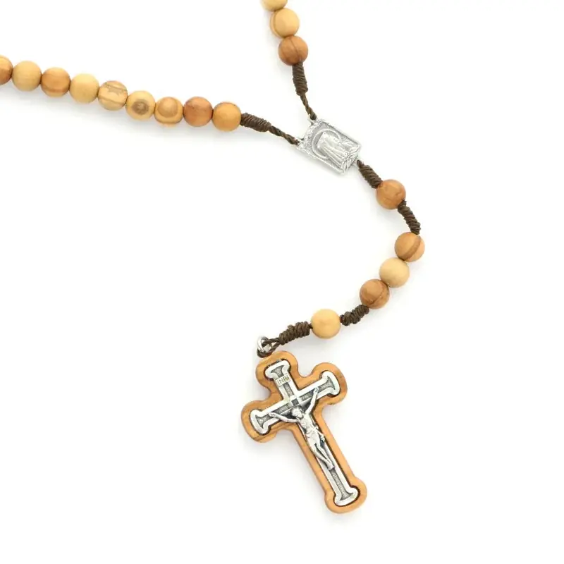 Chapelet de l'Apparition de Lourdes en bois d'olivier