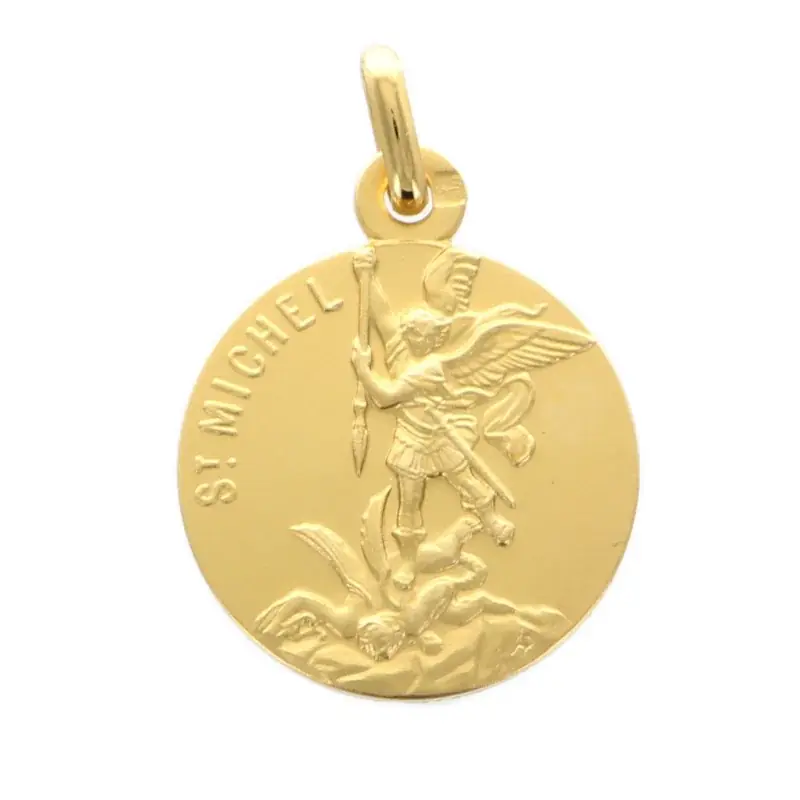 Médaille de Saint Michel en Plaqué Or 18mm