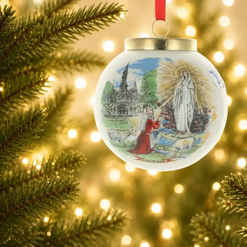 Boule de Noël de l'Apparition en céramique décorée à la main