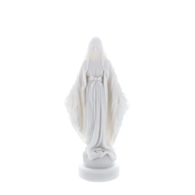 Statue de la Vierge Miraculeuse en albâtre blanche 17 cm
