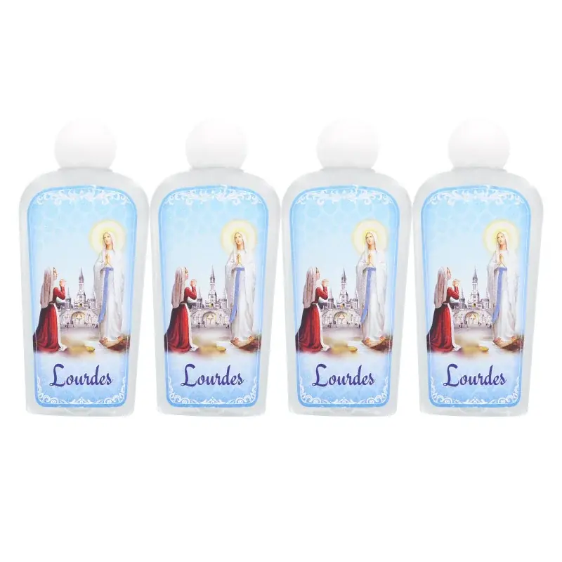 Lot de 4 flacons de 100 ml avec l'eau de Lourdes
