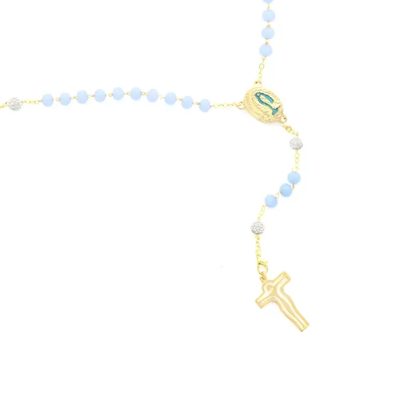 Chapelet Eau de Lourdes avec grains en verre