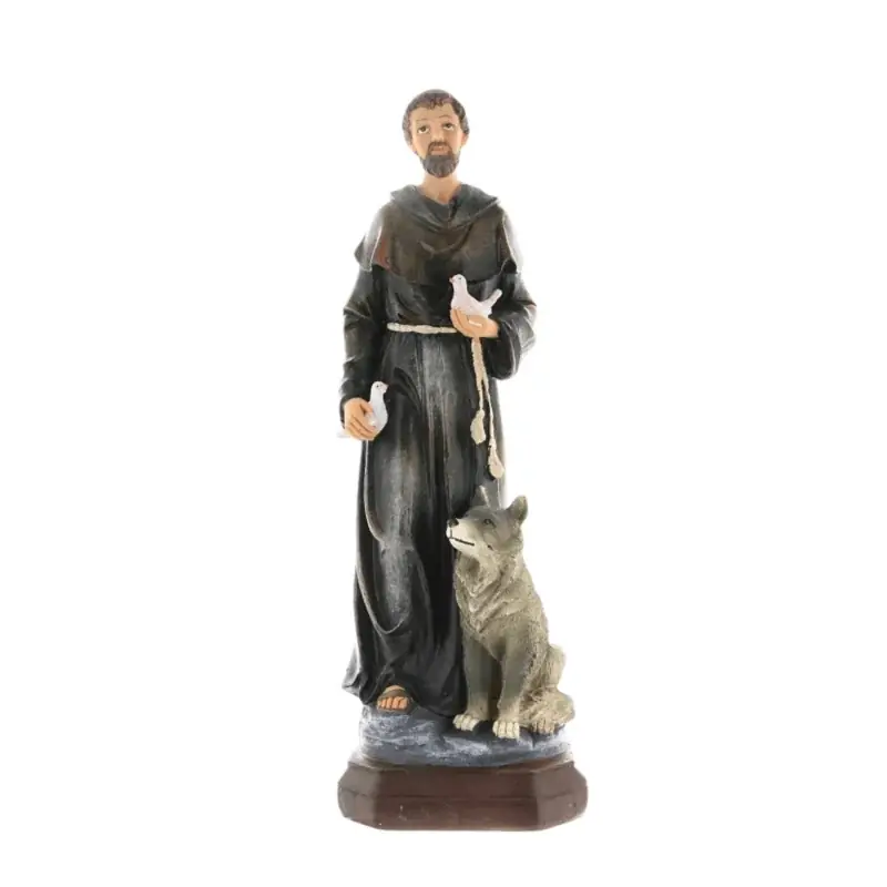 Statue en résine de Saint-François d'Assise de 30cm