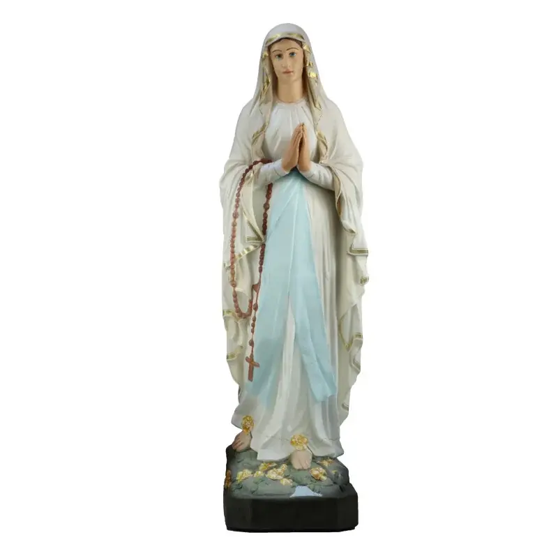 Statue Notre Dame de Lourdes de 150cm décorée en Résine