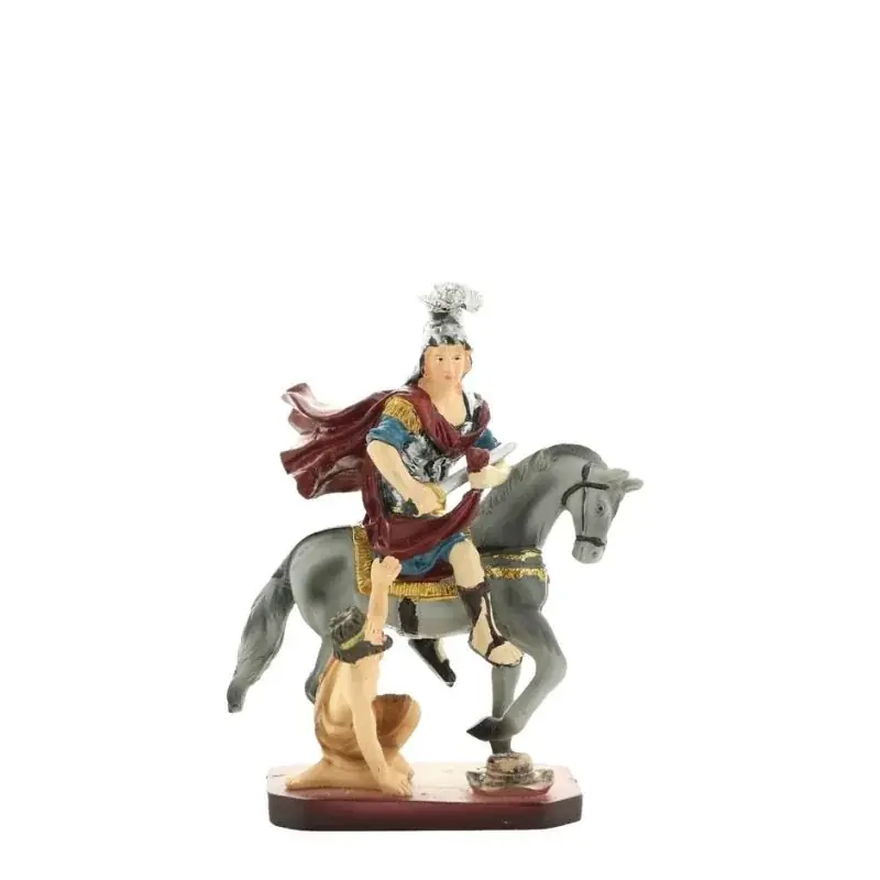 Statue de Saint Martin en résine colorée 12cm
