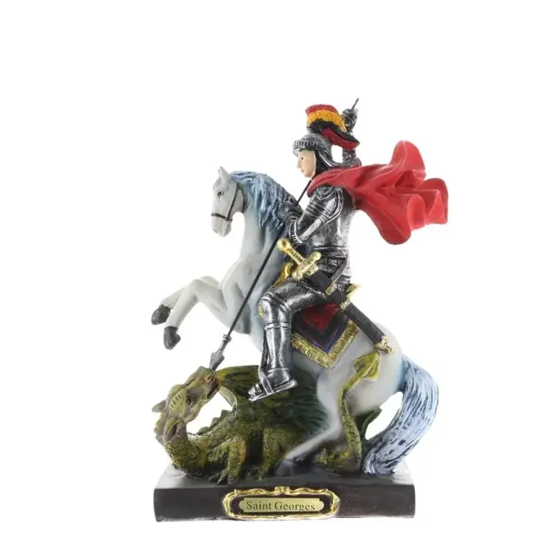 Statue en résine peinte à la main de Saint Georges 20cm