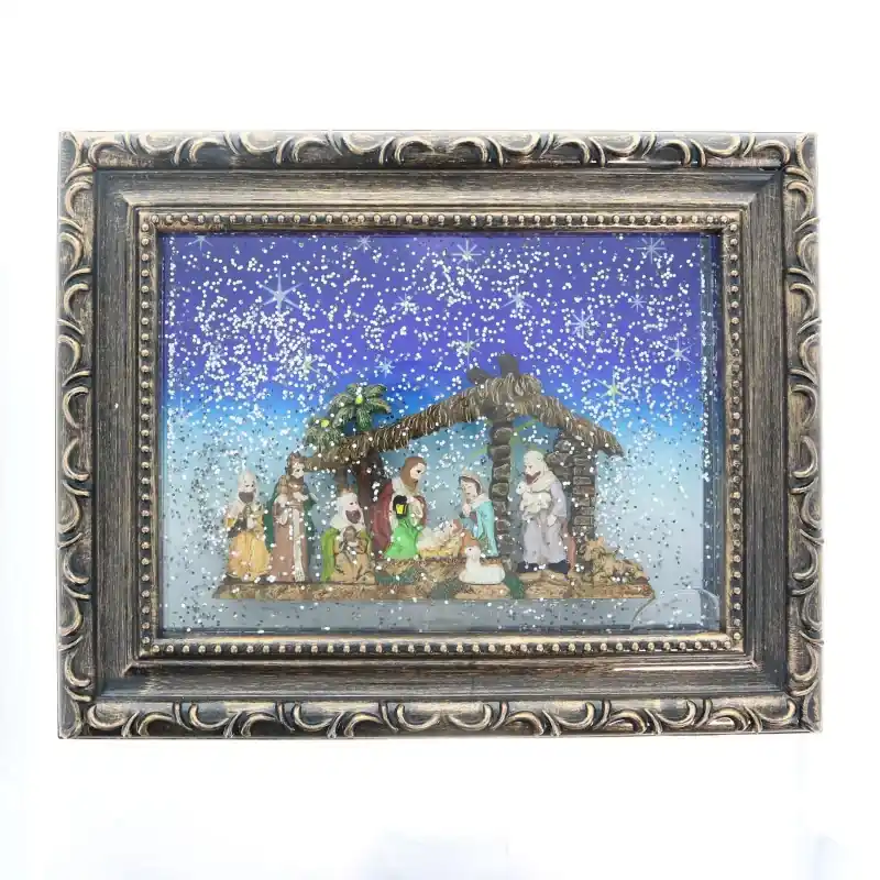 Tableau mural de la Crèche de Noel avec effet soufflant -scintillant