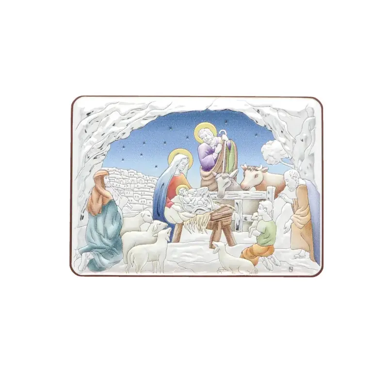 Cadre religieux de la Crèche de Noel 14x10cm