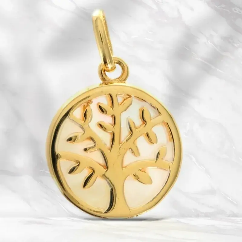Pendentif arbre de vie plaqué or de 15mm