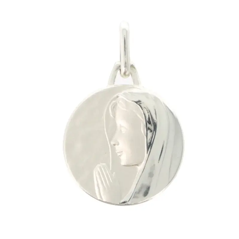 Médaille en argent de la Vierge priante 16mm
