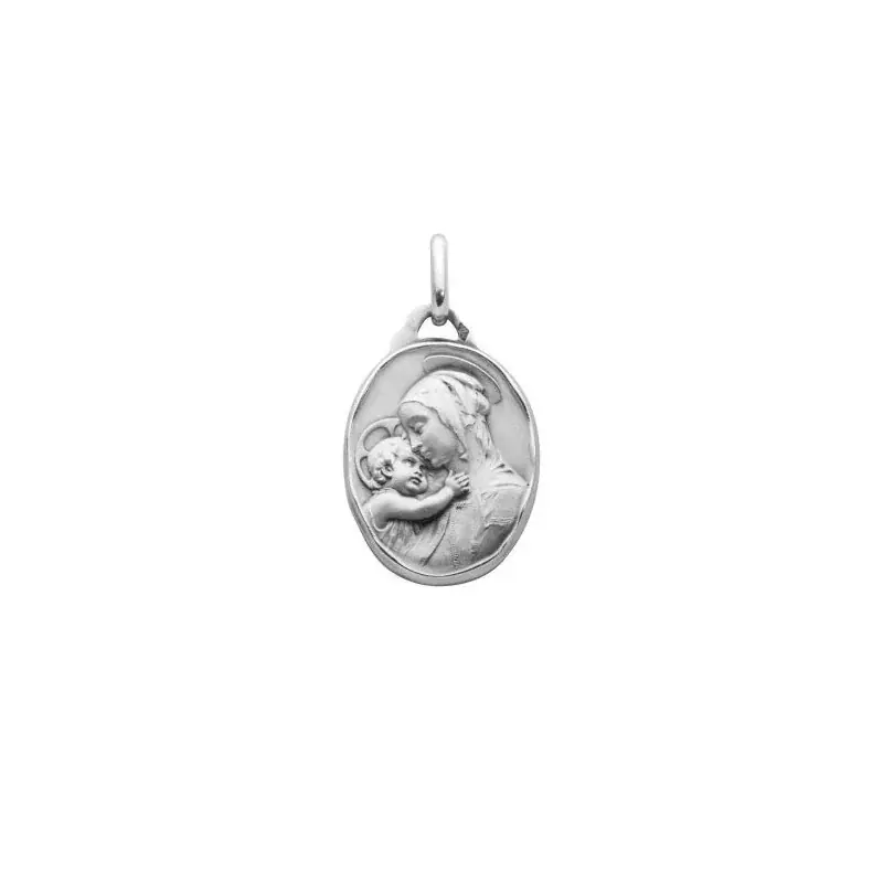 Médaille de la Vierge à l'Enfant de 21mm en argent