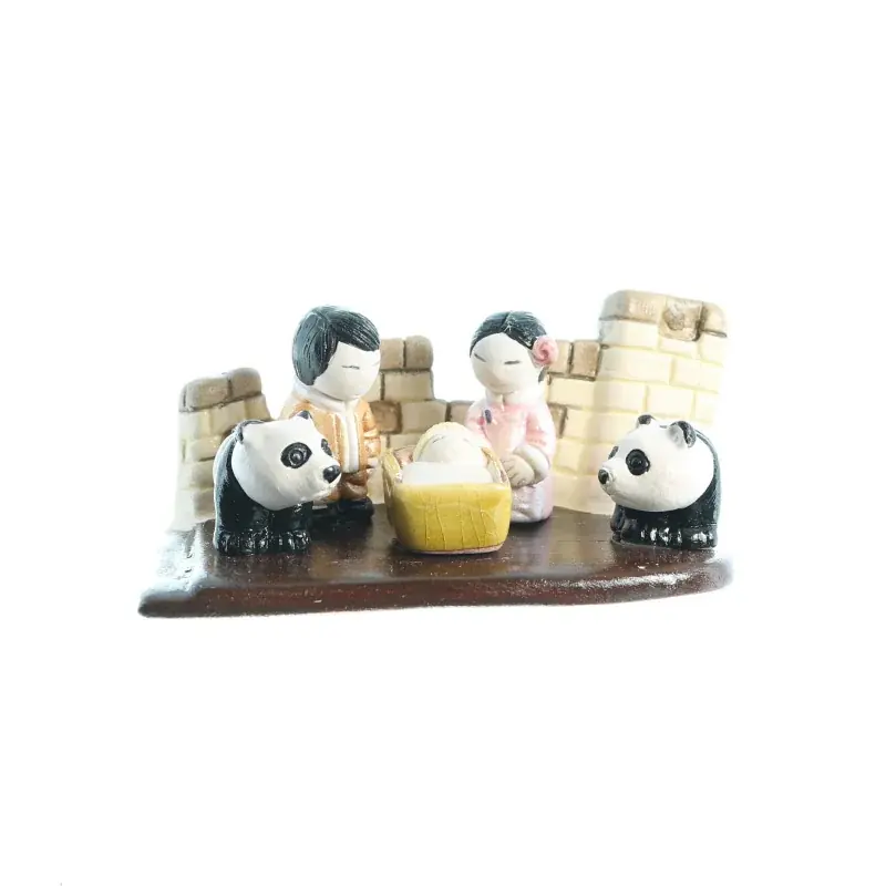 Crèche Chine en céramique 8x7cm