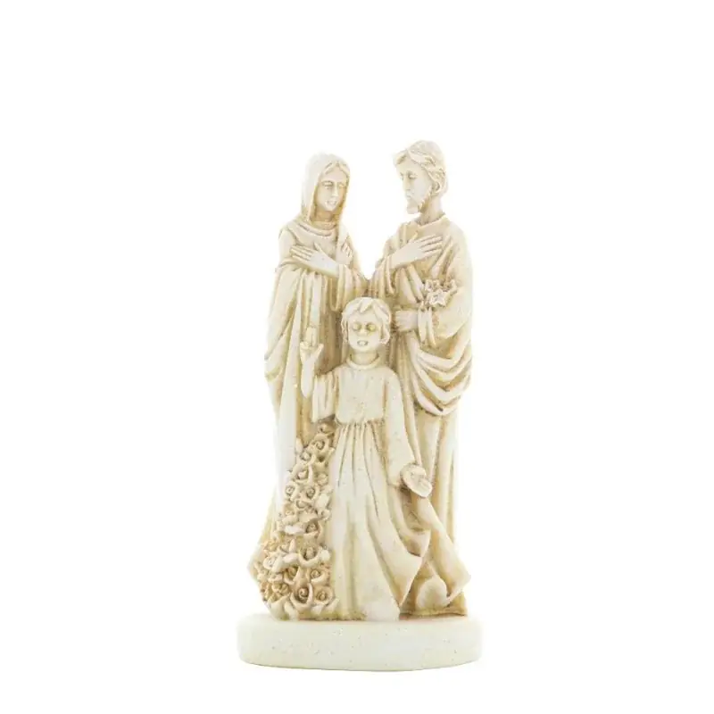 Statue de la Sainte Famille en pierre et résine de 17cm