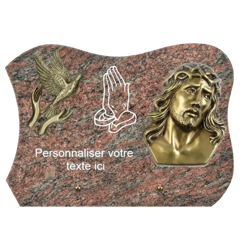 Plaque Funéraire Personnalisable Granit Rose