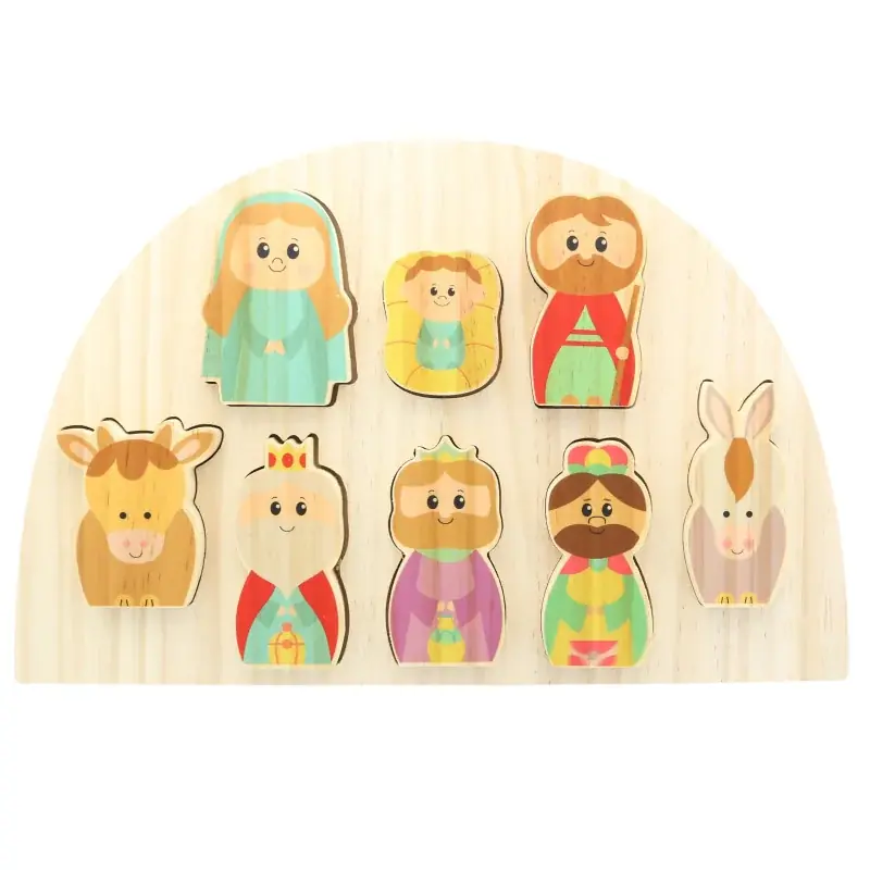 Crèche de Noël sous forme de puzzle en bois