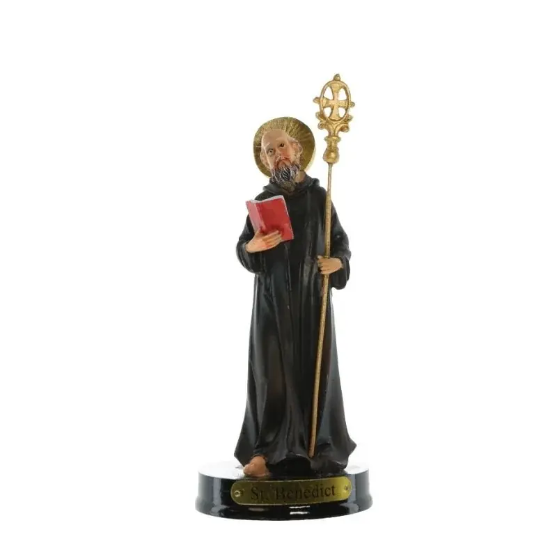 Statue de Saint Benoit en résine14cm