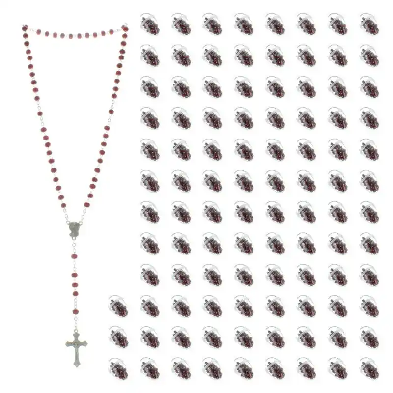 Lot de 100 Chapelets parfumés à la rose dans un étui en forme d'oeuf