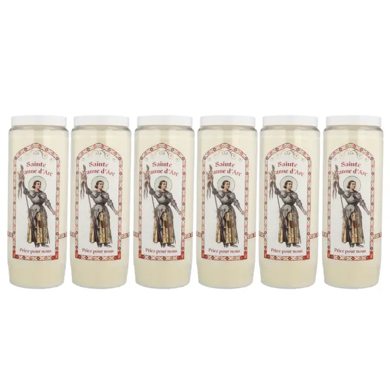 Lot de 6 Bougies Neuvaine de Sainte Jeanne d'Arc avec prières