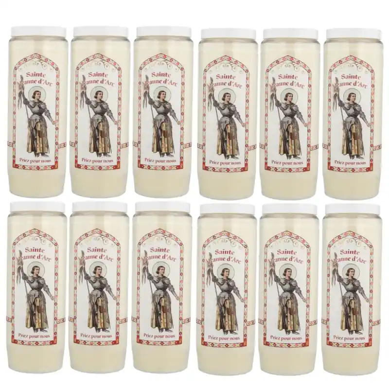 Lot de 12 Bougies Neuvaine de Sainte Jeanne d'Arc avec prières