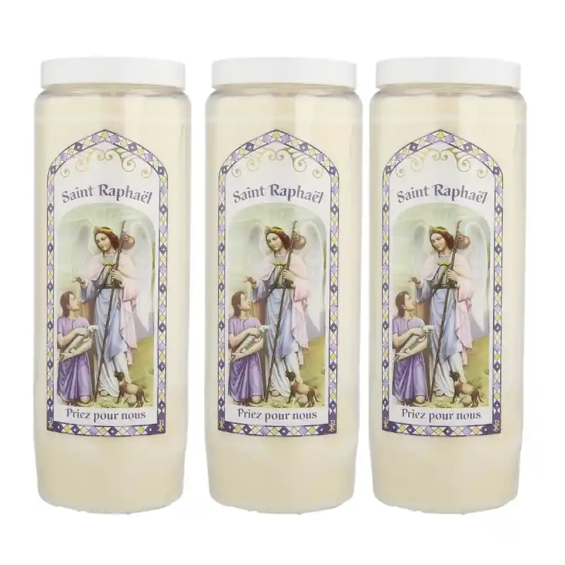 3 Bougies de neuvaine Ange Raphaël