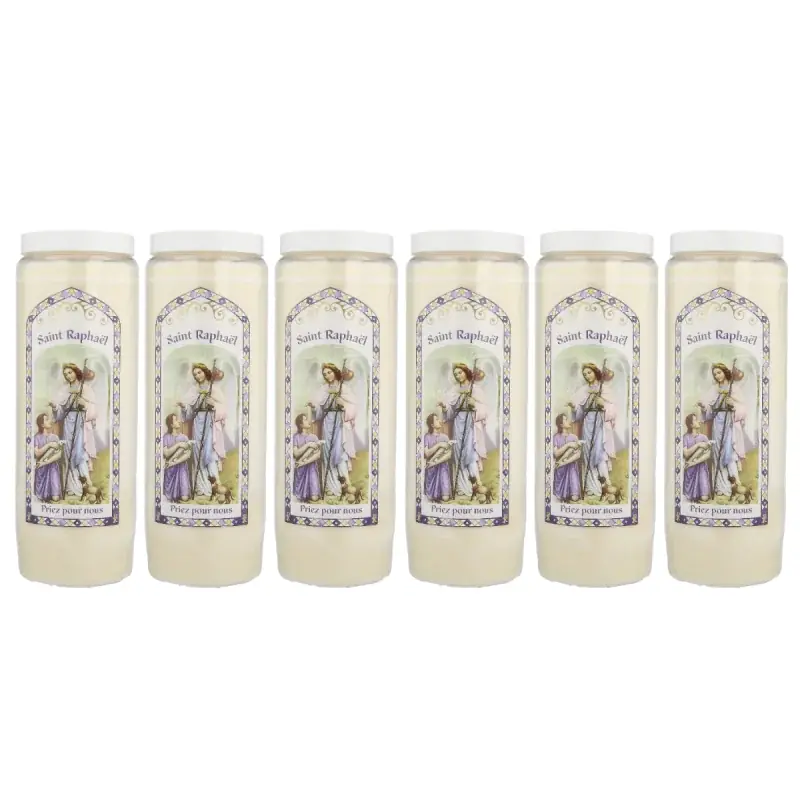 6 Bougies de neuvaine Ange Raphaël