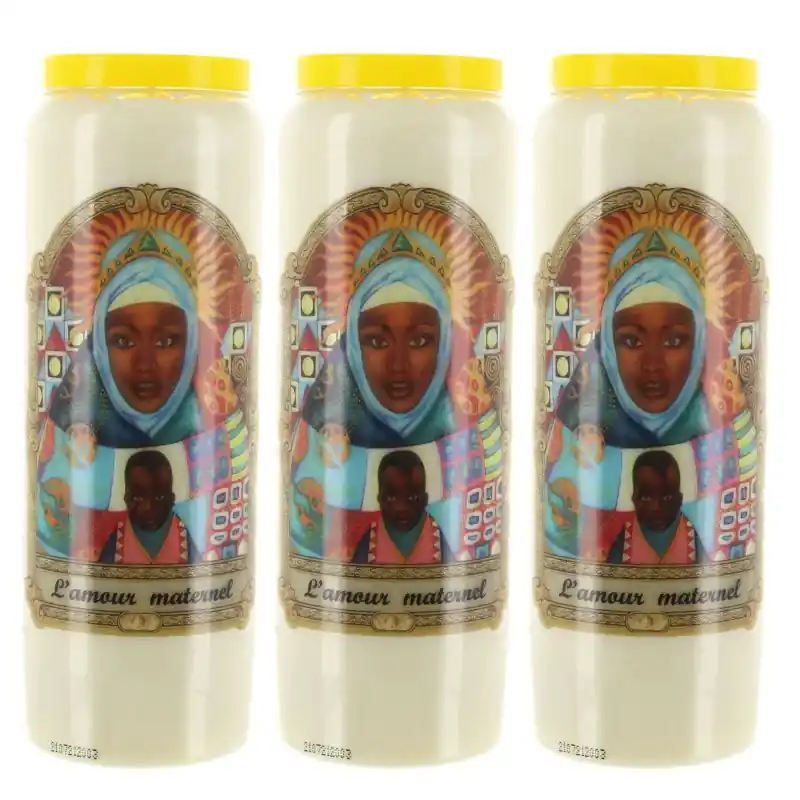 3 Bougies de Neuvaine de l'Amour Maternel 17,5 cm