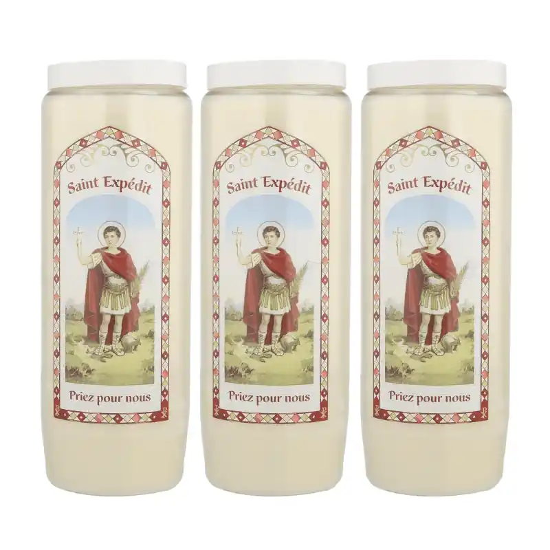 3 Bougies de neuvaine Saint Expédit