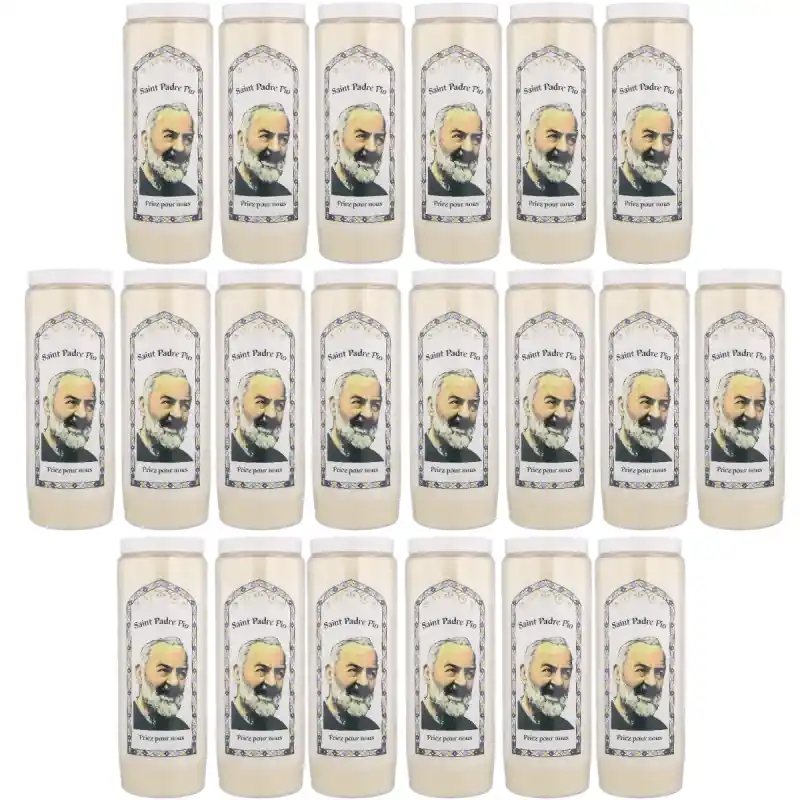 20 Bougies Neuvaine de Padre Pio 17,5cm