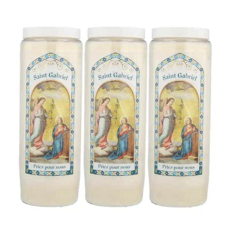 3 Bougies de neuvaine Ange Gabriel