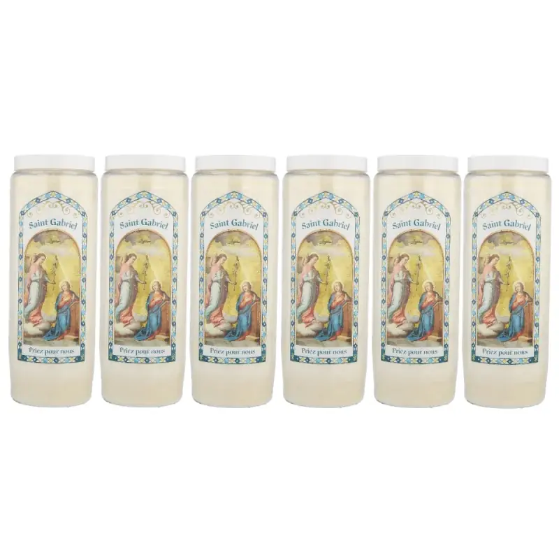 6 Bougies de neuvaine Ange Gabriel