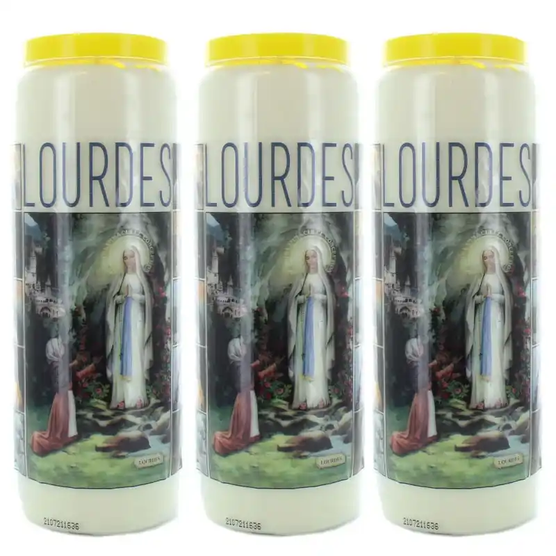 3 Bougies de neuvaine Apparition et Saints