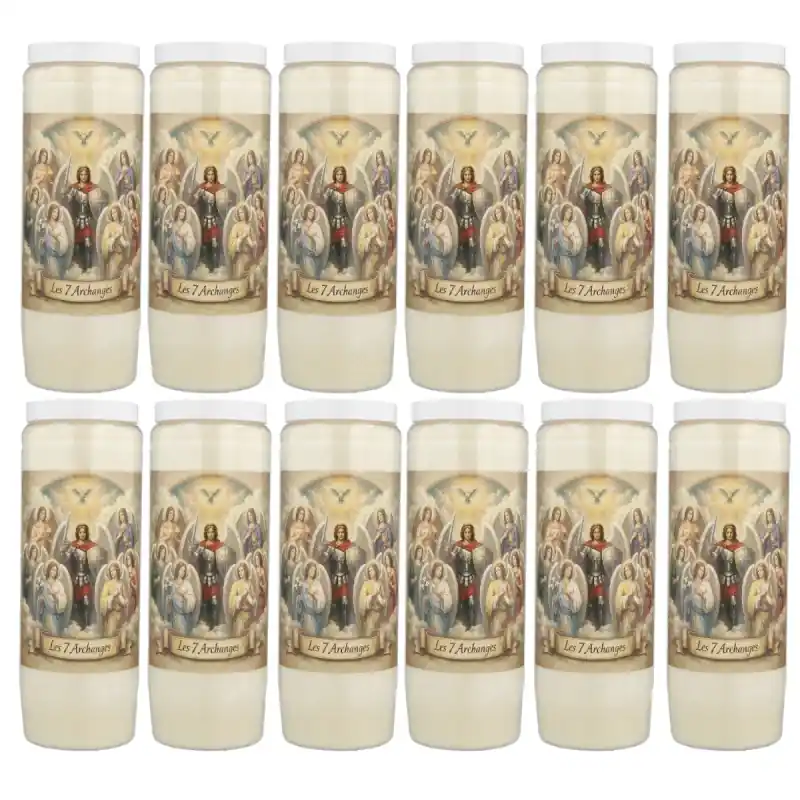 12 Bougies Neuvaine des 7 Archanges - 17,5cm