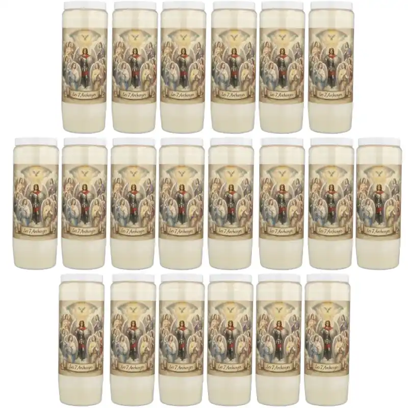 20 Bougies Neuvaine des 7 Archanges - 17,5cm