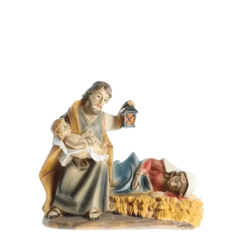 Statue Sainte Famille avec Marie qui dort en résine 10cm