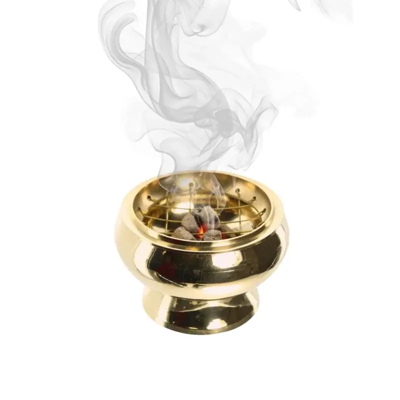 Brûle encens en laiton avec une grille