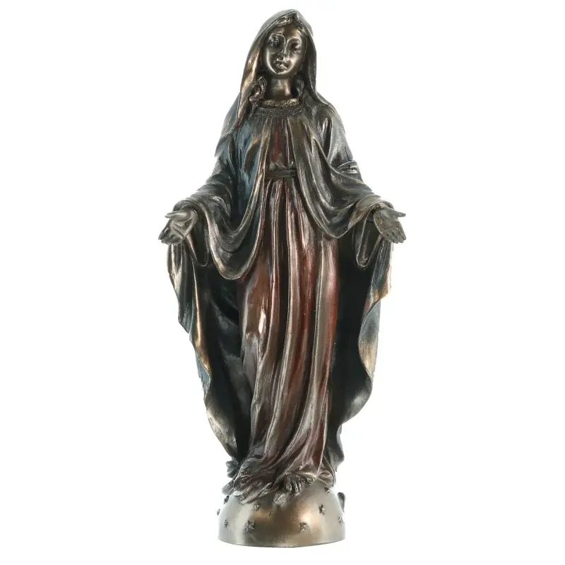 Statue Vierge Miraculeuse en bronze coulé à froid 21cm