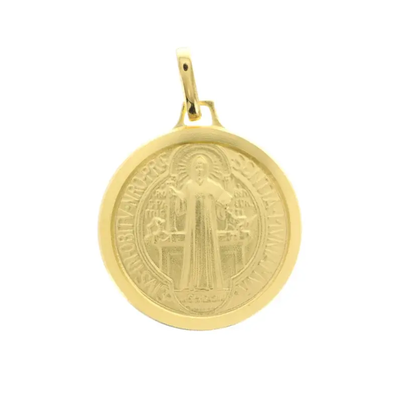 Médaille plaqué or de Saint Benoît 16mm