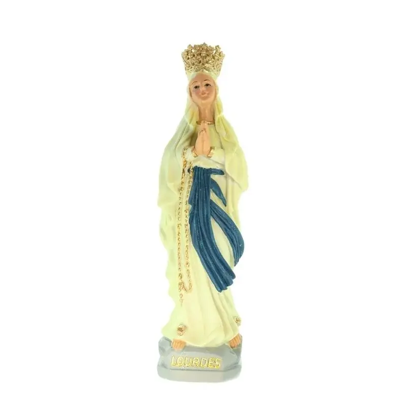 Statue de Notre Dame de Lourdes lumineuse en résine de 25cm