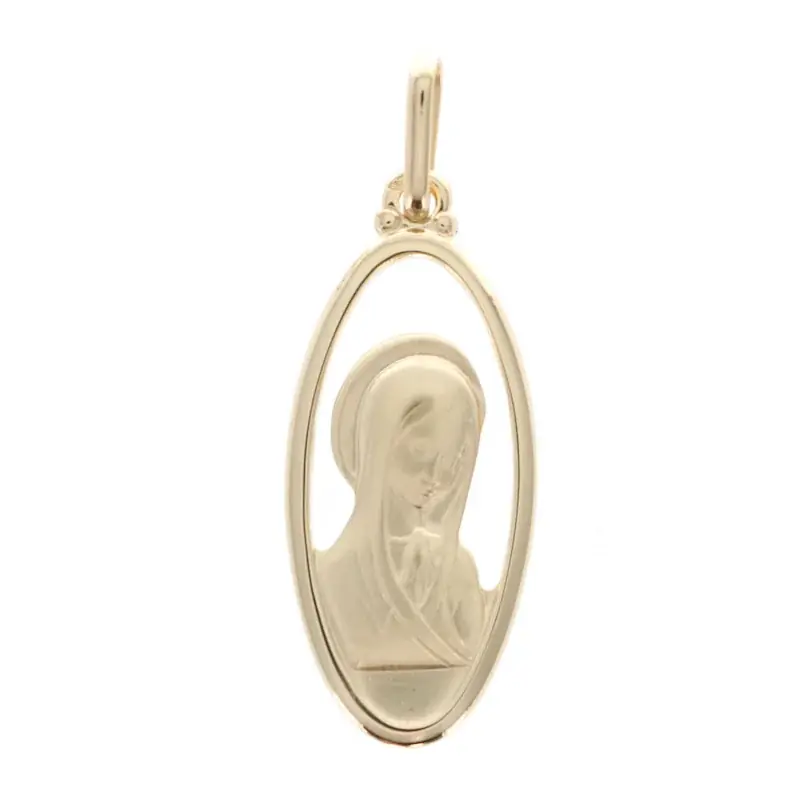 Médaille ovale de la Vierge en plaqué Or