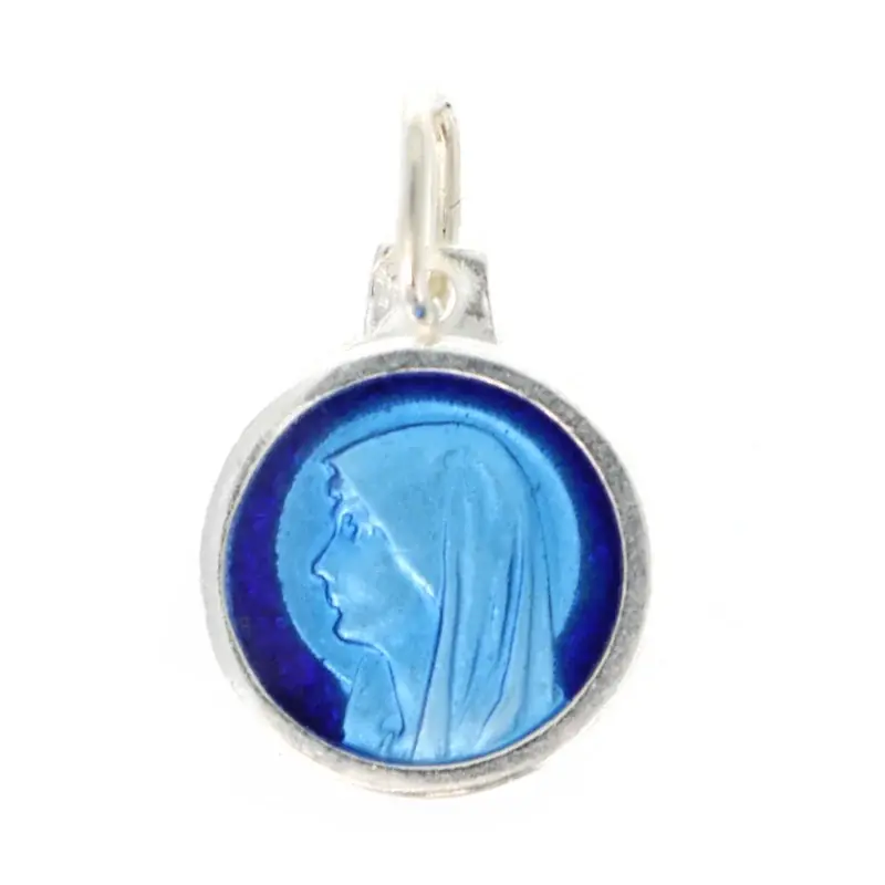 Médaille ronde en argent de l'Apparition de Lourdes